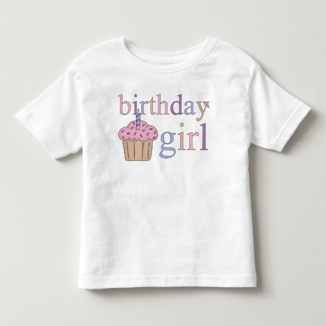 Camiseta Infantil Birday Girl Toddler Short Sleeve (Frente)
