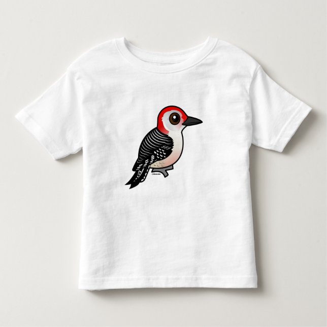 Camiseta Infantil Birdorable Vermelho-inchou o pica-pau (Frente)