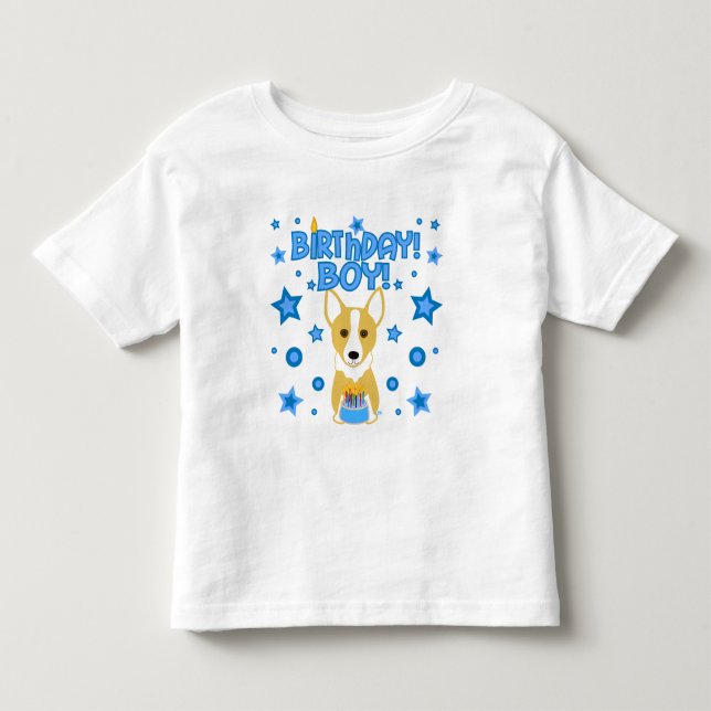 Camiseta Infantil Birthday Boy - Corgi (Frente)