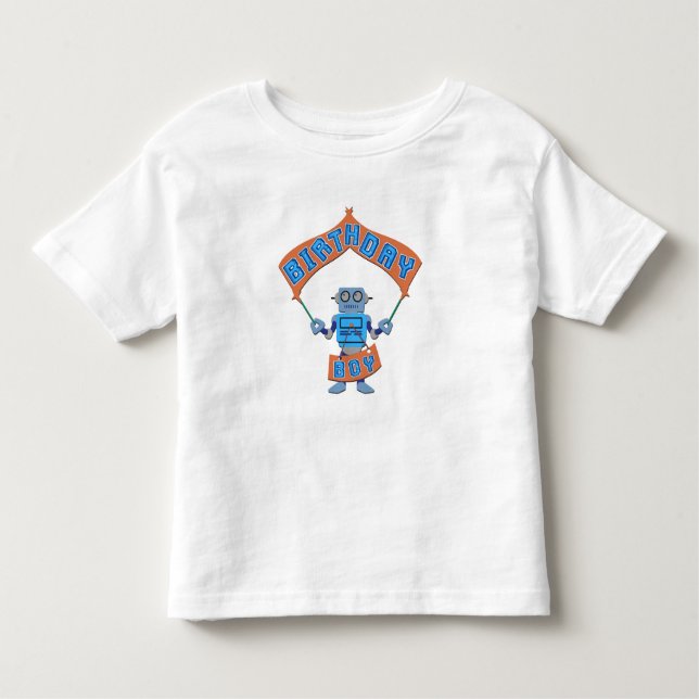 Camiseta Infantil Birthday Boy Robot (Frente)
