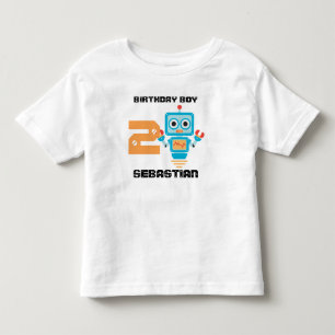 Camiseta Infantil Birthday Robot Age Tshirt