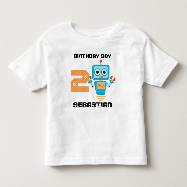 Camiseta Infantil Birthday Robot Age Tshirt (Frente)
