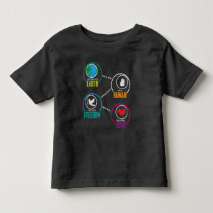 Camiseta Infantil Birthplace Earth Race Liberdade para a Paz Humana