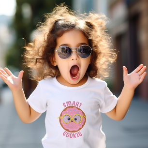 Camiseta Infantil Biscoito Inteligente Kawaii Rosa