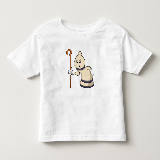 Camiseta Infantil Bispo de xadrez em xadrez (Frente)