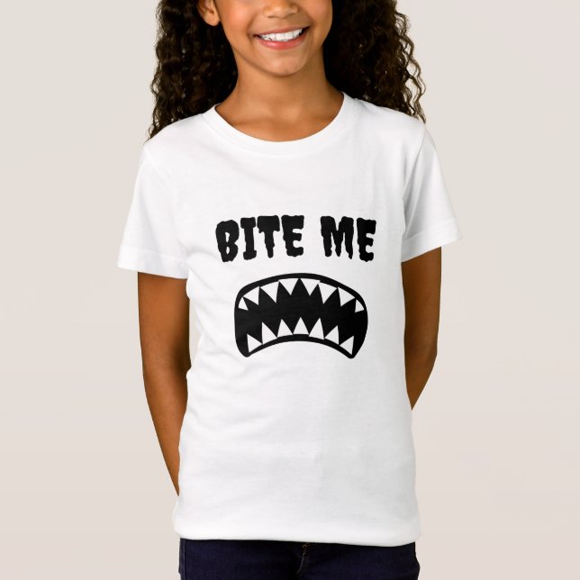 Camiseta infantil Bite Me fofo (Frente)