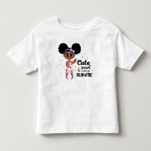 Camiseta Infantil Black Afro Puffs Garota Sassy Fofa Inteligente Dra