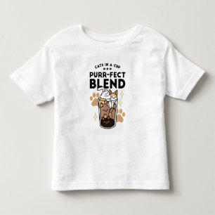 Camiseta Infantil Blend Puro: Arte de Gato e Café para Pet-Lovers