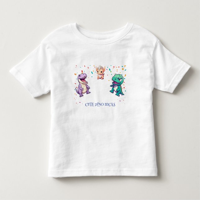 Camiseta Infantil Bloco de aniversário de criança da selva de dinoss (Frente)
