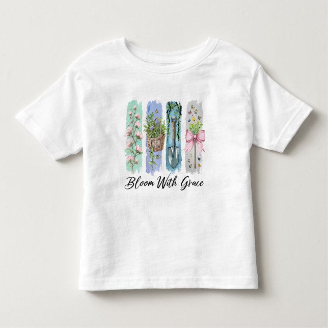Camiseta Infantil Bloom com a Arte Floral Grace Garden (Frente)