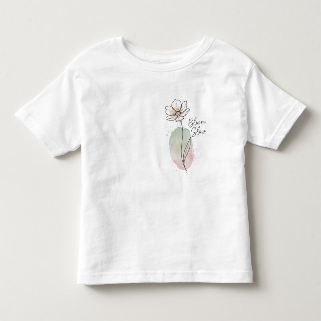 Camiseta Infantil Bloom Slow Minimalist Floral Art (Frente)