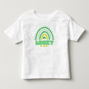 Camiseta Infantil Blue Clover & Rainbow Lucky One First Birday