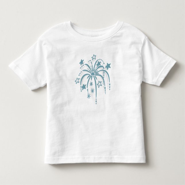 Camiseta Infantil Blue Fireworks Patriotic 4 de julho Shirts (Frente)