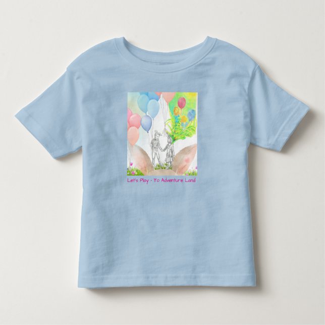 Camiseta Infantil Blue Let's Play - To Adventure Land Tshirt (Frente)
