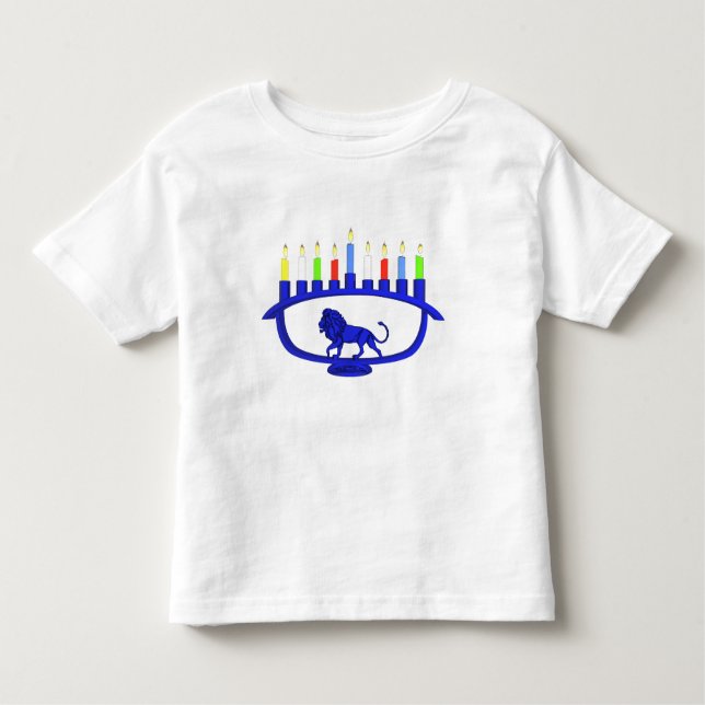 Camiseta Infantil Blue Lion Menorah (Frente)