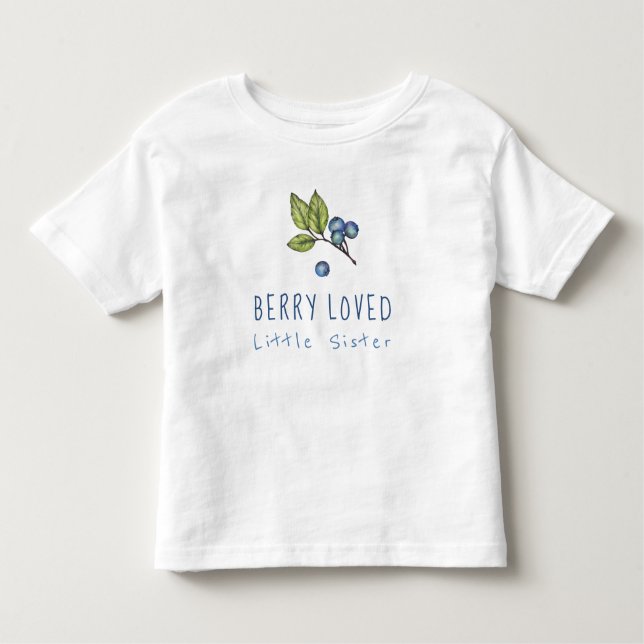 Camiseta Infantil Blueberry Berry Amava Irmã Pequena (Frente)