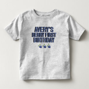 Camiseta Infantil Blueberry Berry Primeiro Aniversário da Menina