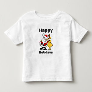 Camiseta Infantil Boas festas abraço da rena de Papai Noel