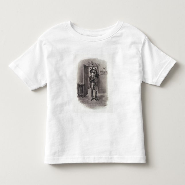 Camiseta Infantil Bob Cratchit e Tim minúsculo, 'de Charles Dickens: (Frente)