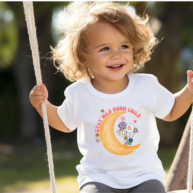 Camiseta Infantil Boho Adorável "Moon Child Toddler T-Shirt (Criador carregado)