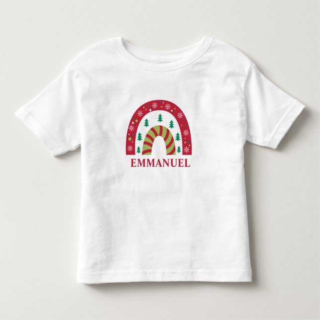 Camiseta Infantil Boho Rainbow da Família Unificada Personalizada (Frente)