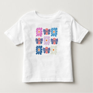 Camiseta Infantil Boho retro floral simples páscoa
