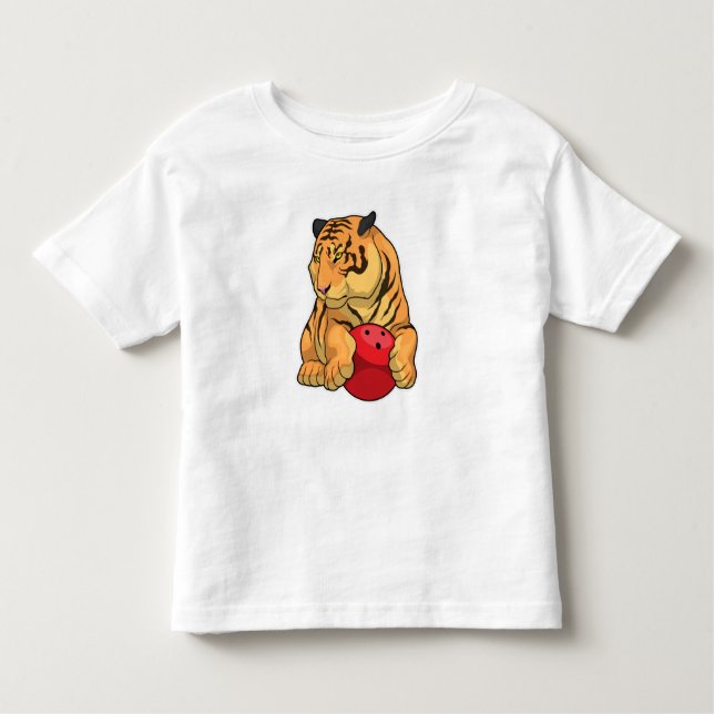Camiseta Infantil Bola de boliche de Boliche Tigre (Frente)