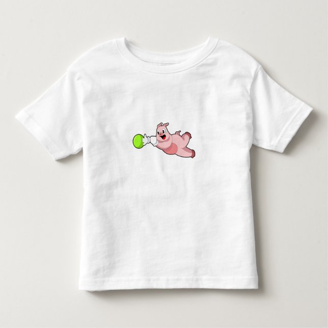 Camiseta Infantil Bola de boliche de porcos (Frente)