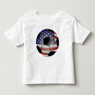 Camiseta Infantil Bola de futebol da bandeira dos E.U.