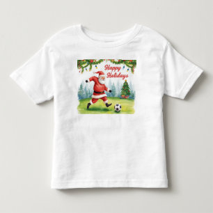Camiseta Infantil Bola de Futebol para o Natal com Papai Noel
