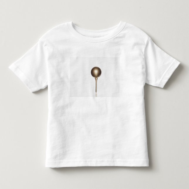 Camiseta Infantil Bola de golfe Dourado e T (Frente)