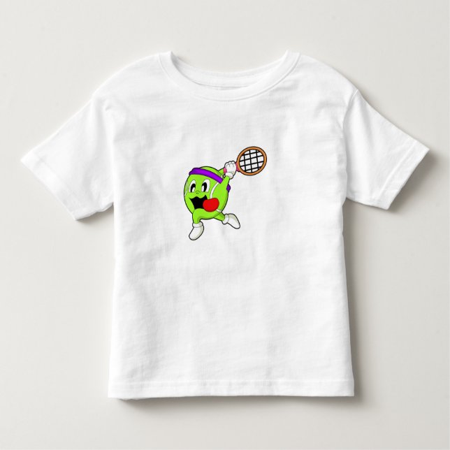 Camiseta Infantil bola de tênis com suporte de Tênis (Frente)