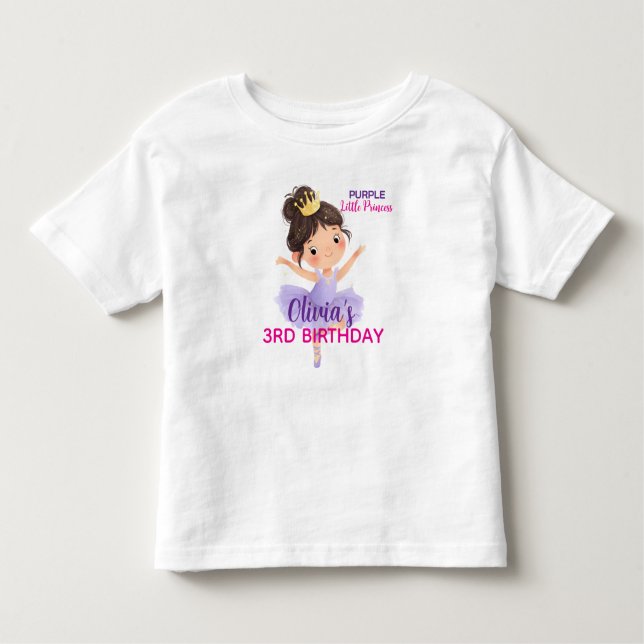Camiseta Infantil Bola Pequena Princesa Roxa  (Frente)