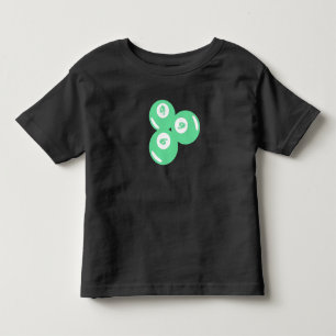 Camiseta Infantil Bolas Verde-azuladas Número da Sorte 9