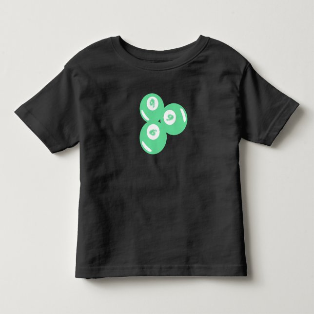 Camiseta Infantil Bolas Verde-azuladas Número da Sorte 9 (Frente)