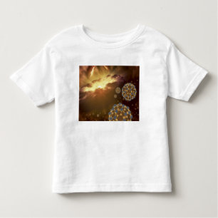 Camiseta Infantil Boliches flutuando no espaço interestelar