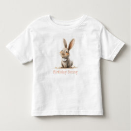Camiseta Infantil Bolo de Aniversário de Coelho Simples e Fofo para