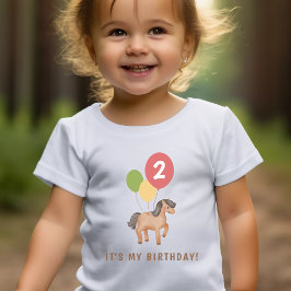 Camiseta Infantil Bolo de Aniversário Idade Personalizada Cavalos Ba