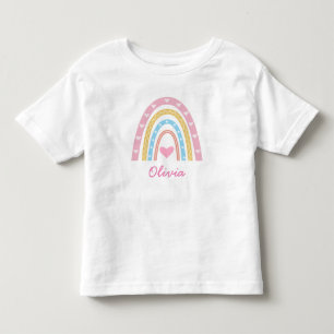 Camiseta Infantil Bolo Personalizado boho arco-íris Menina bebê 