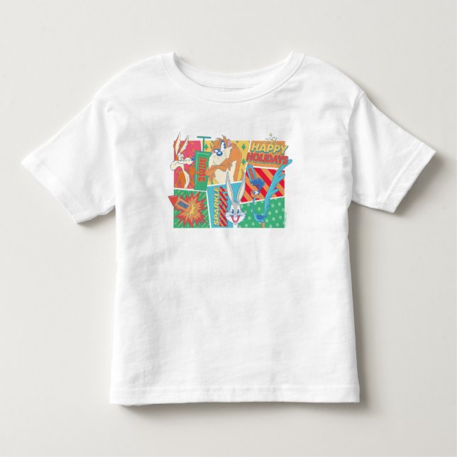Camiseta Infantil BOLSAS DE CARRO™ | Padrão de férias felizes (Frente)