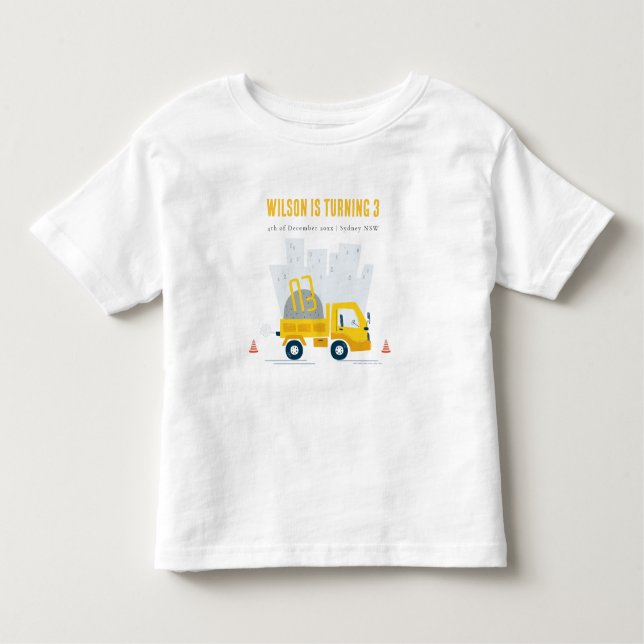 Camiseta Infantil Bomba de veículos de construção de veículos (Frente)