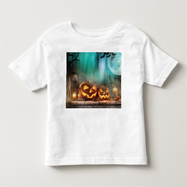 Camiseta Infantil Bombas e morcegos de Halloween (Frente)