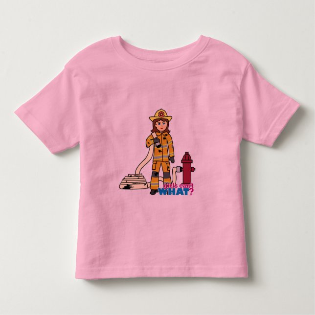 Camiseta Infantil Bombeiro Garota (Frente)