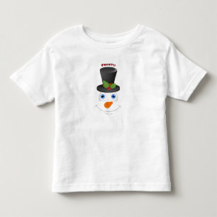 Camiseta Infantil Boneco de Neve Fofo Usando Chapéu Mensagem Persona