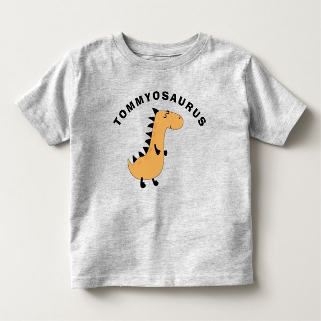Camiseta Infantil Bonita Adição de Crianças Nome Dinossauro Gift Tod (Frente)
