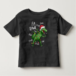 Camiseta Infantil Bonita Fa Rawr Rawr Cantando Dinossauro de Natal