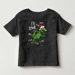 Camiseta Infantil Bonita Fa Rawr Rawr Cantando Dinossauro de Natal