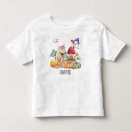 Camiseta Infantil Bonita Pumpkin Halloween Fantasy Dinossauro