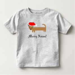 Camiseta Infantil Bonito Cão Engraçado Feliz Natal Feliz