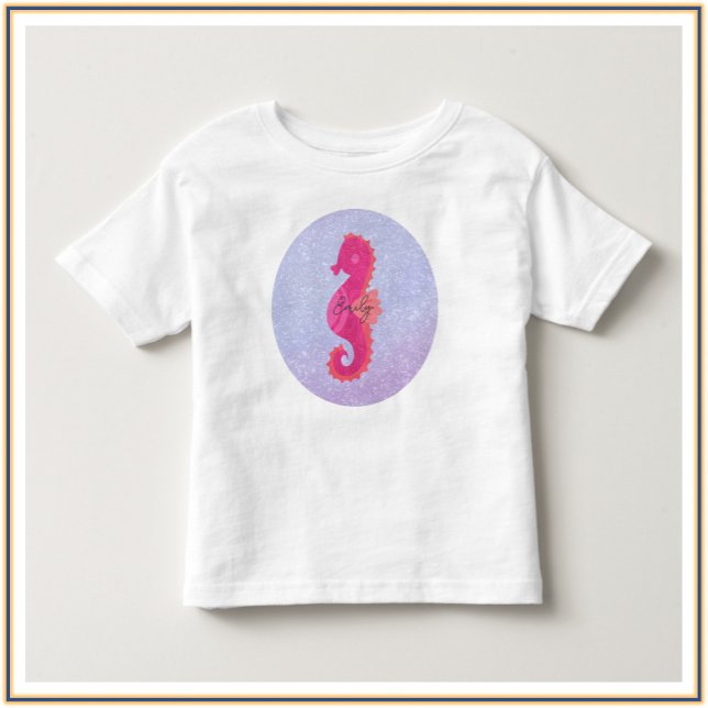 Camiseta Infantil Bonito Cavalo Rosa Rosa (Criador carregado)